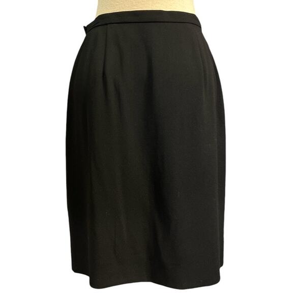 Vtg Giorgio Armani Italy Pencil Straight Skirt Wool Sz 8 Black Retro Power Siren - Picture 3 of 9